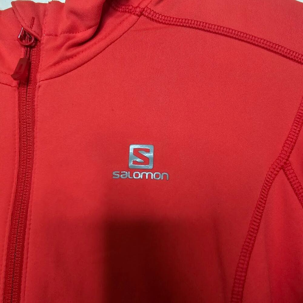 Salomon Full Zip Up Soft Shell Jacket Hooded Pink… - image 3